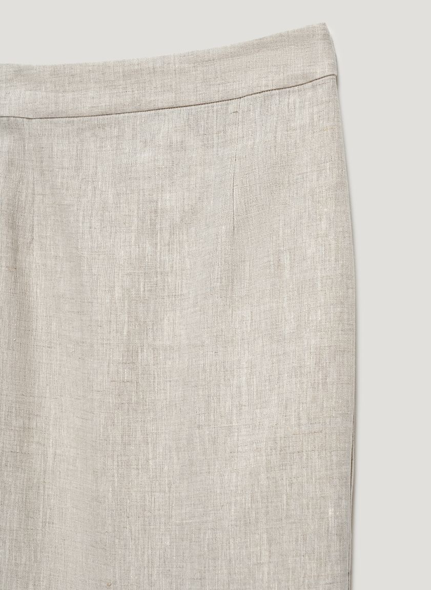 Beige linen maxi skirt