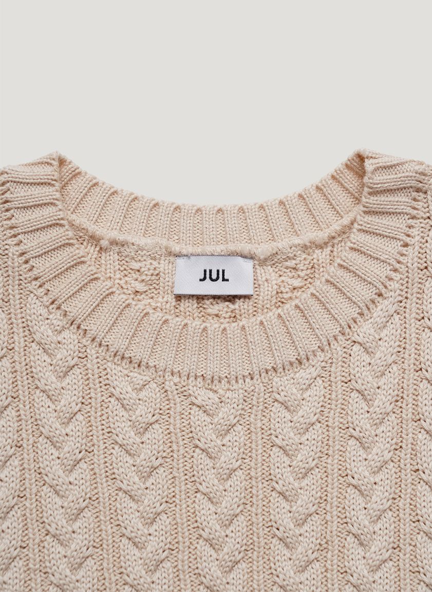 Beige knitted vest