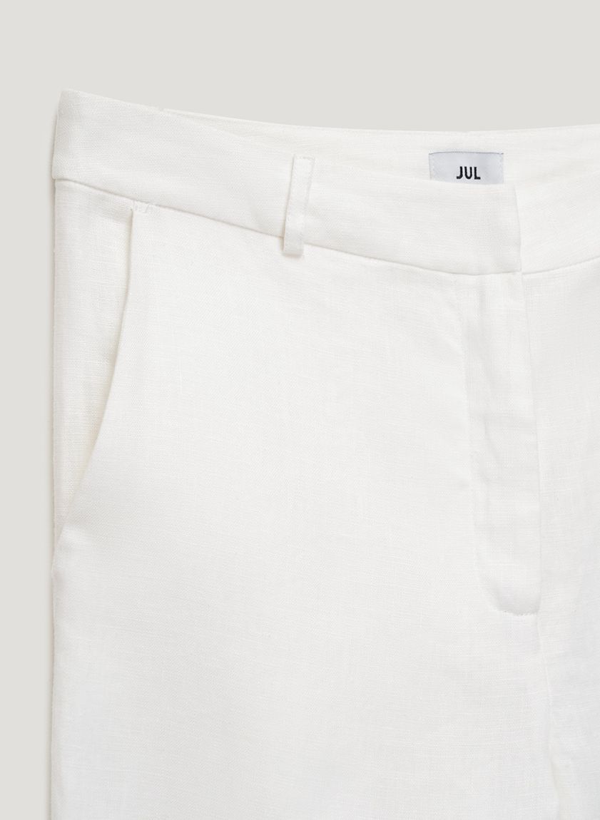 Milk linen capri pants