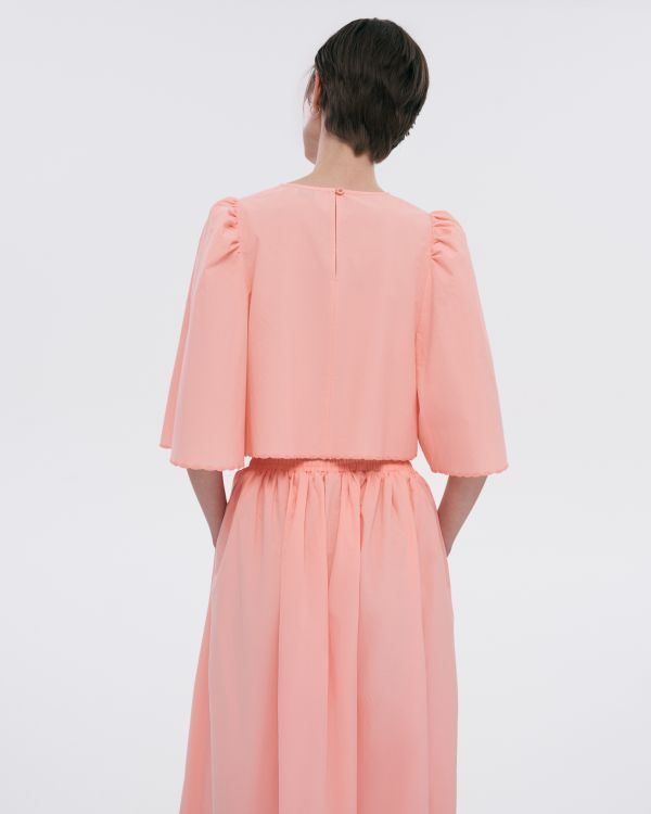 Coral Top with voluminous sleeves