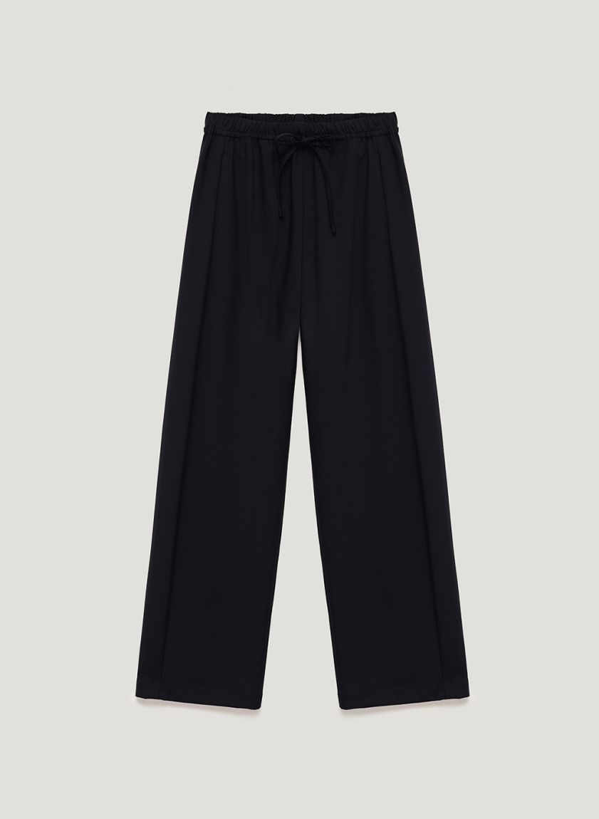 Dark blue woolen elasticated pants