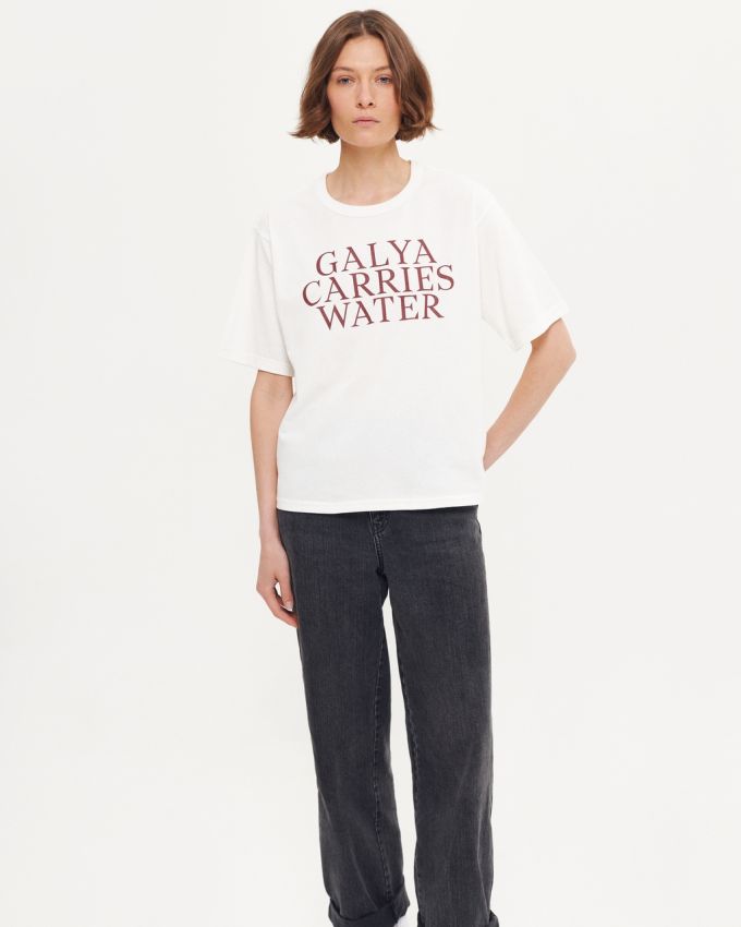 Women's Milk T-shirt Galya Carries Water