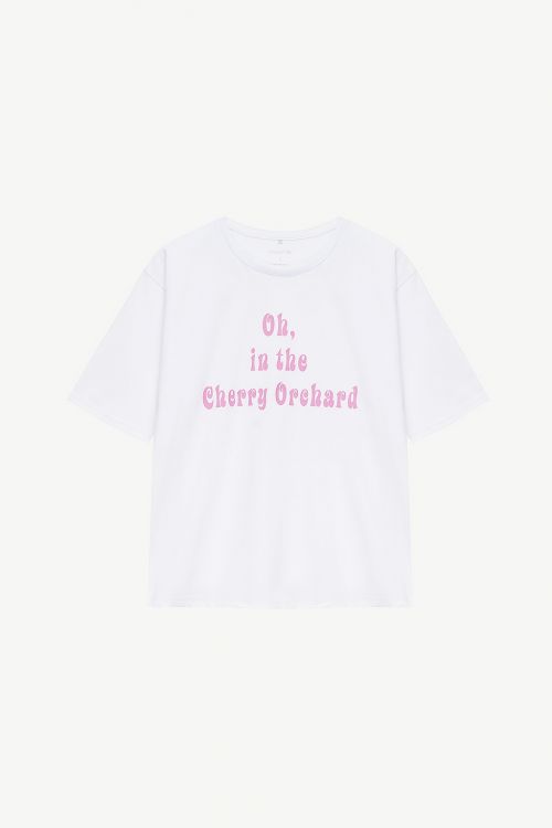 Молочна жіноча футболка з органічного котону Oh, in the Cherry Orchard