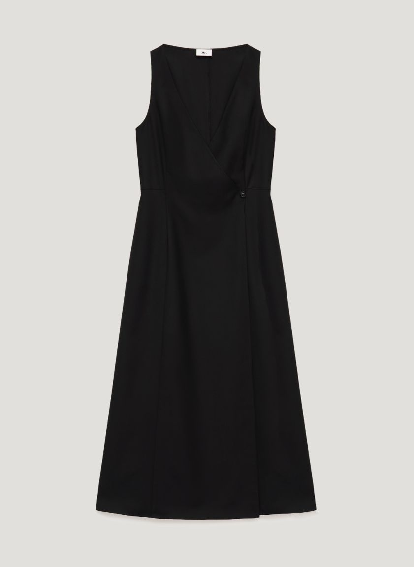 Black midi wrap sundress