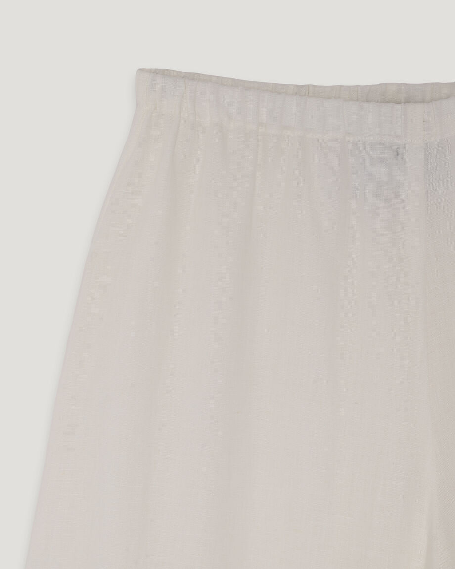 Milky Linen Trousers with Ruffles