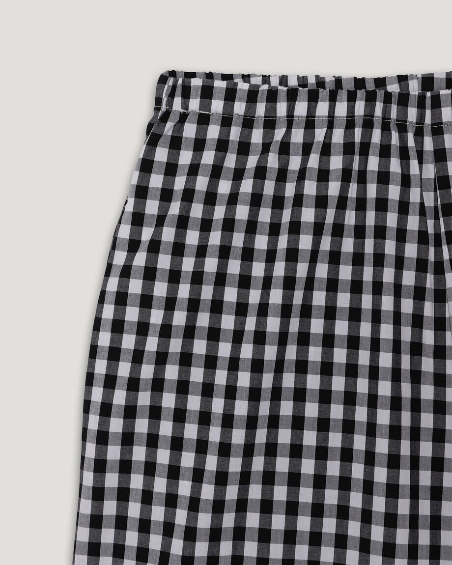 Black and White Check Trousers with Ruffles