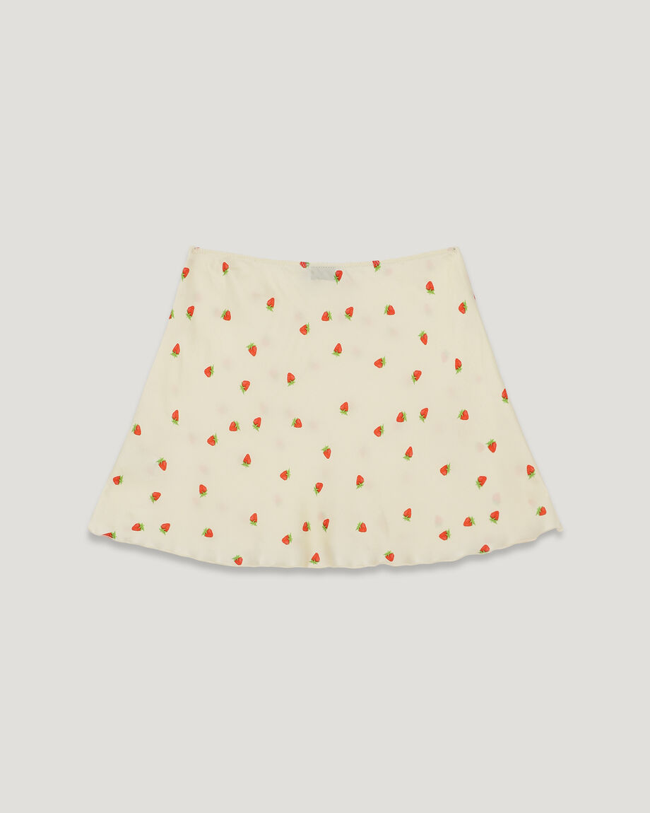 Milky Mini Skirt in Strawberry Print