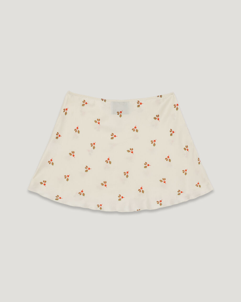 Milky Mini Skirt in Beet Print