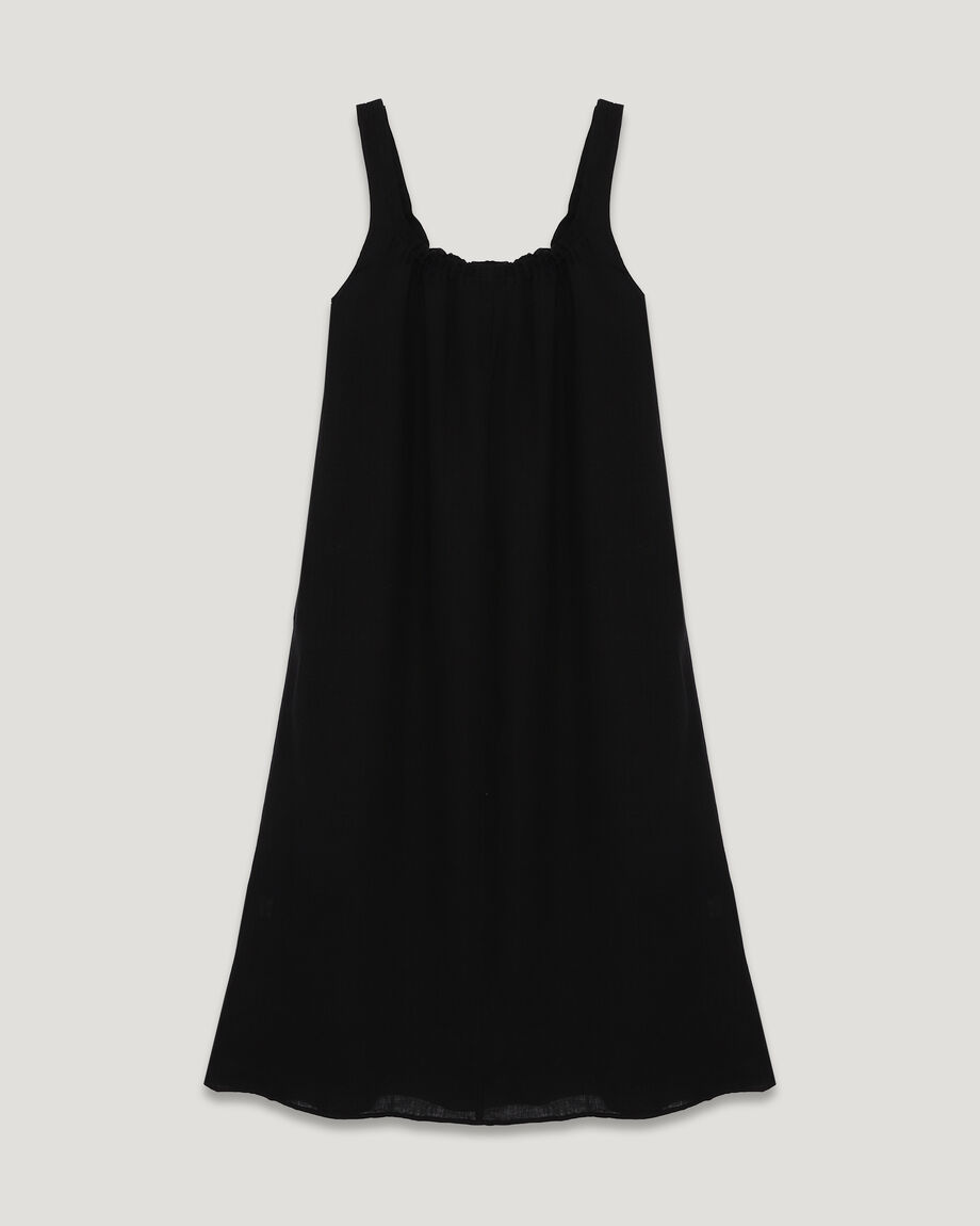 Black Linen Maxi Dress