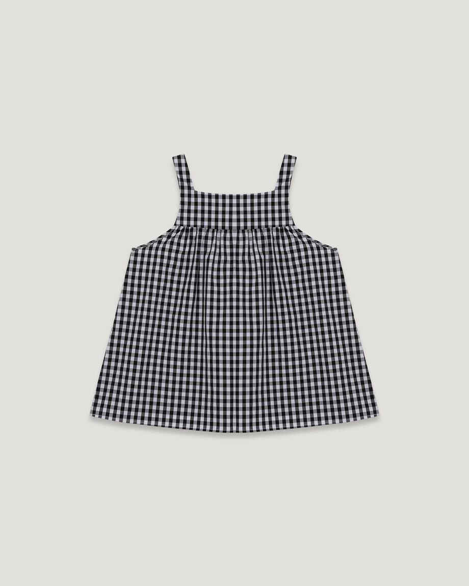 Black & White Check Cotton Top