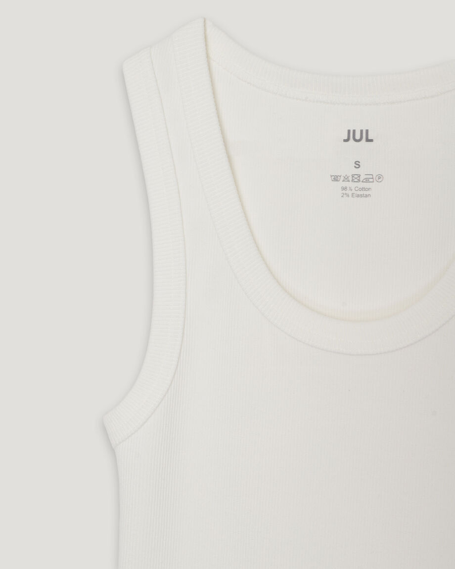 Ribbed Basic Milk Tank Top