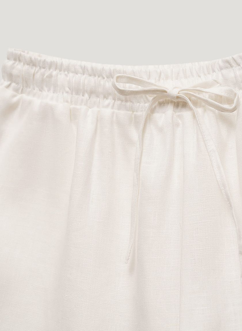 White shorts 100% linen