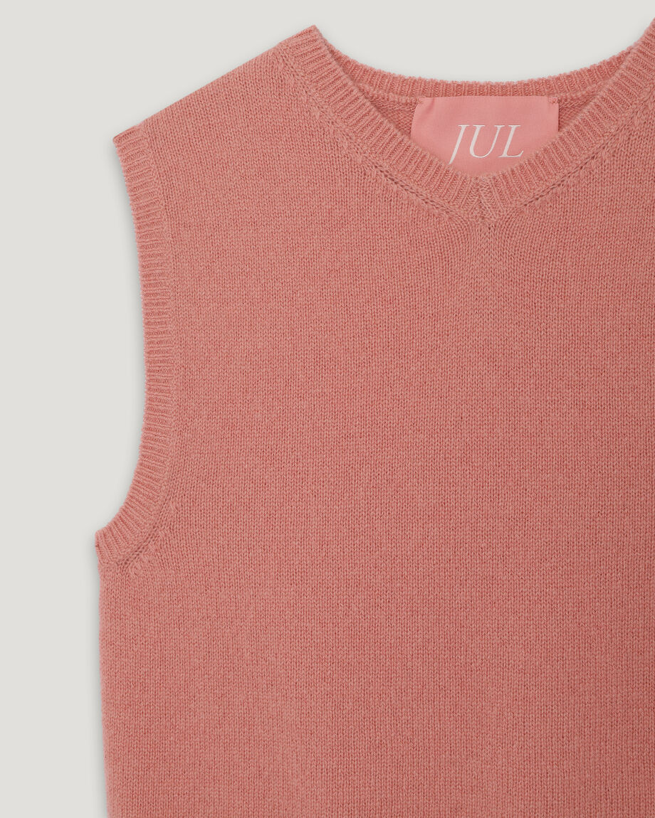 Cashmere Vest 100% Cashmere, Pink