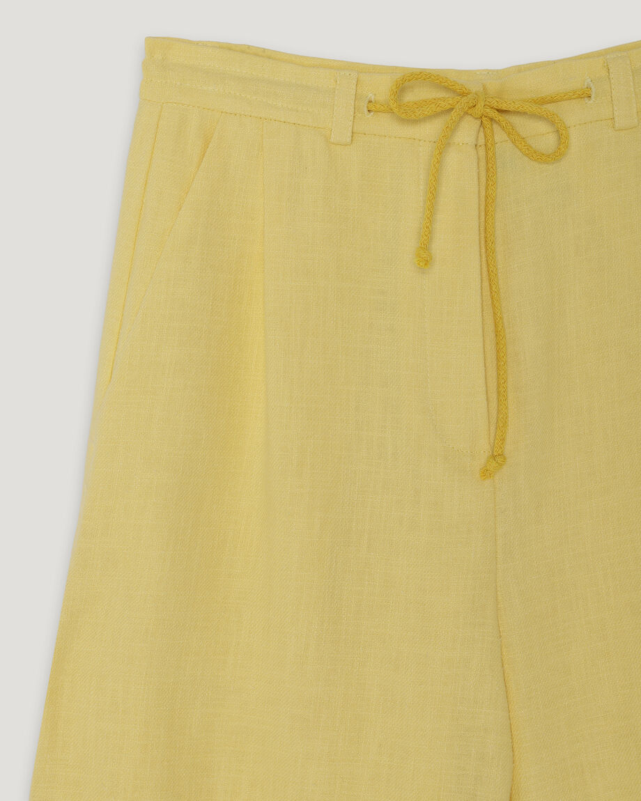 Yellow Nettle-Fabric Trousers