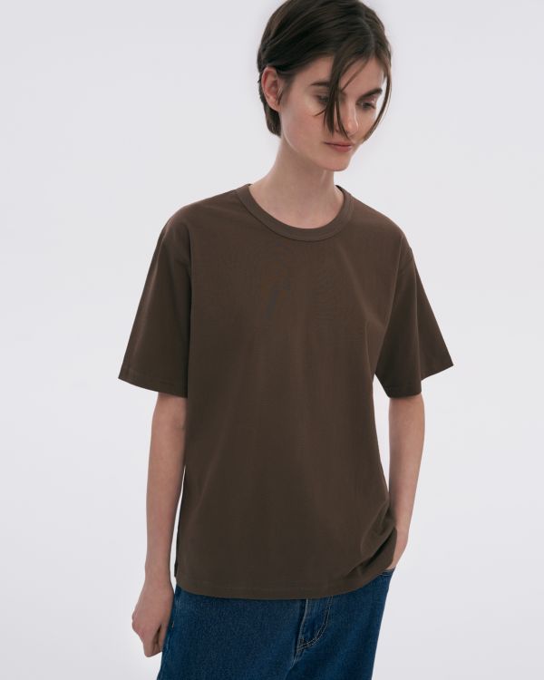 Women's brown basic T-shirt
