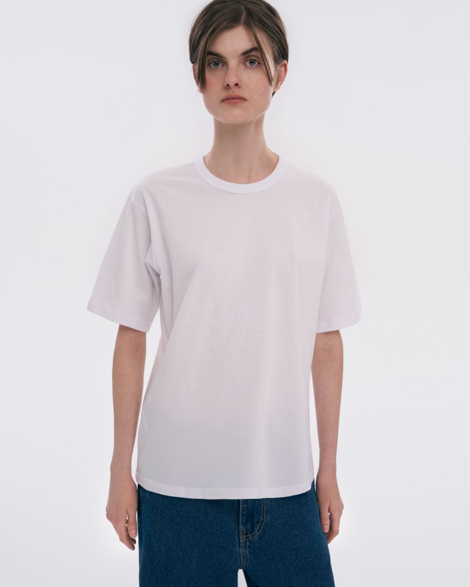Women's white basic T-shirt