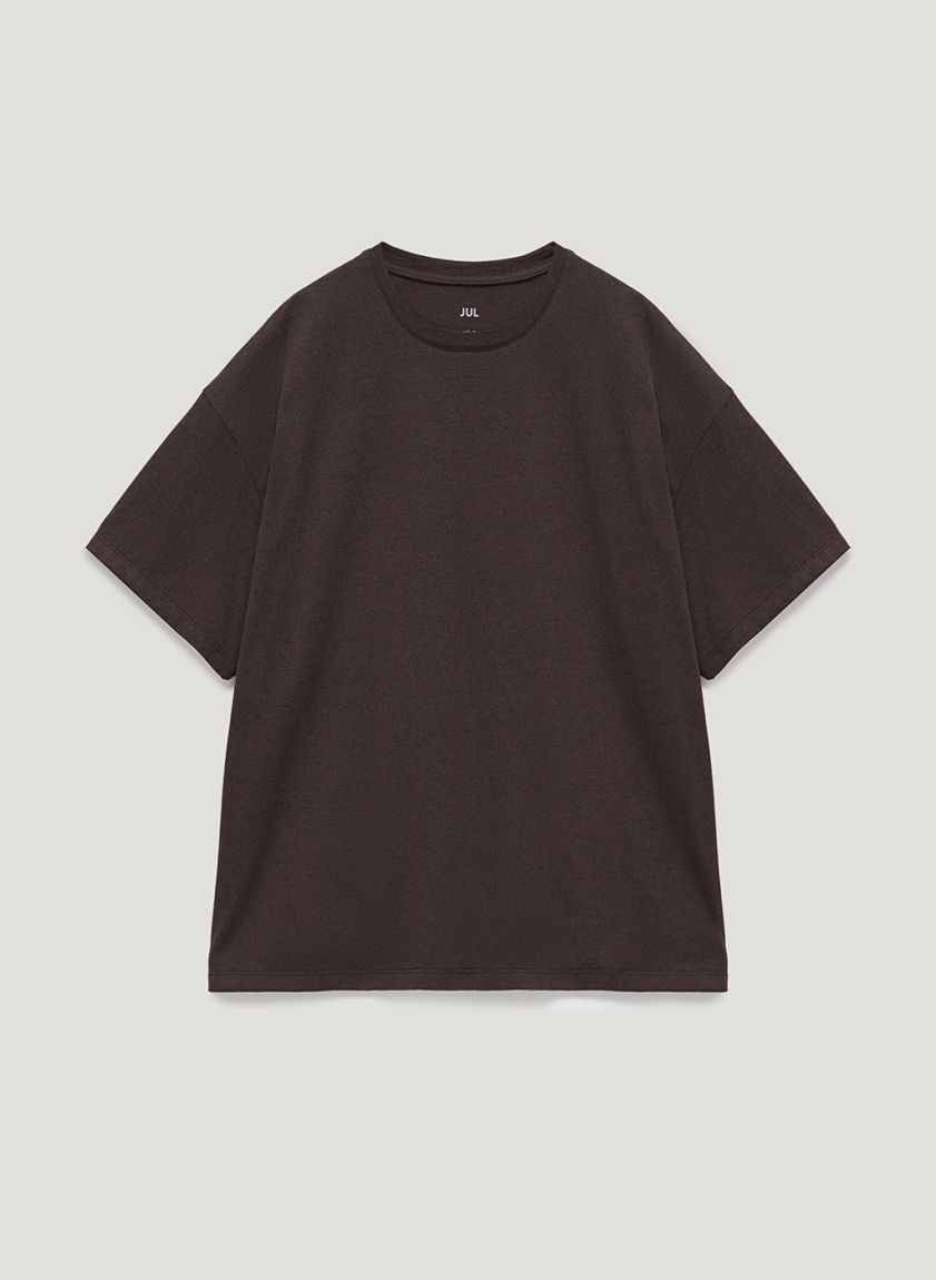 T-shirt brown oversize recycle