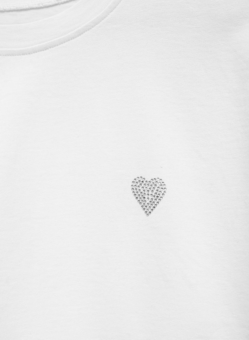 White Oversized Dense Long Sleeve "Heart"