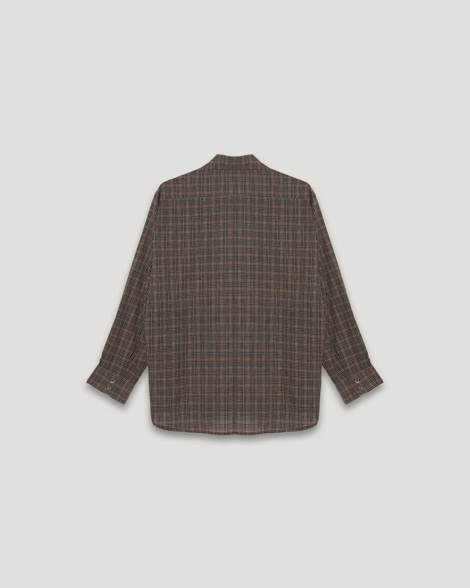Brown Check Oversize Shirt