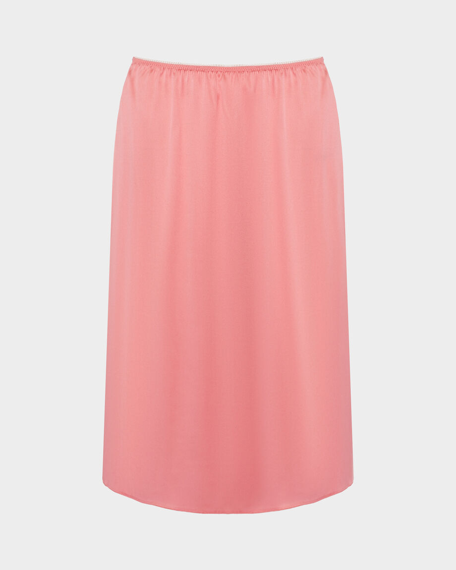 Straight Silk Skirt, Pink