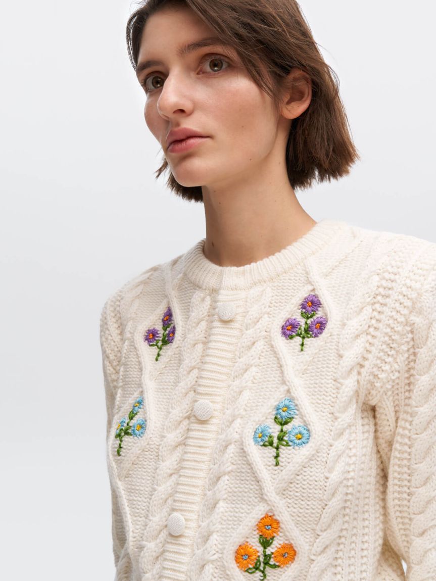 Milky knitted cardigan