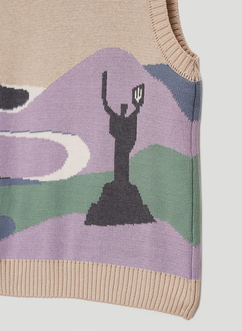 Knitted vest with print "The Motherland Monument"