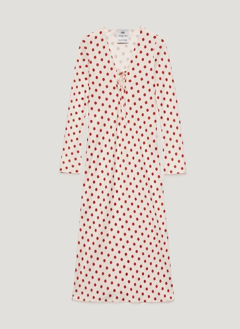 Milk dress with a neckline "Red Ruta"