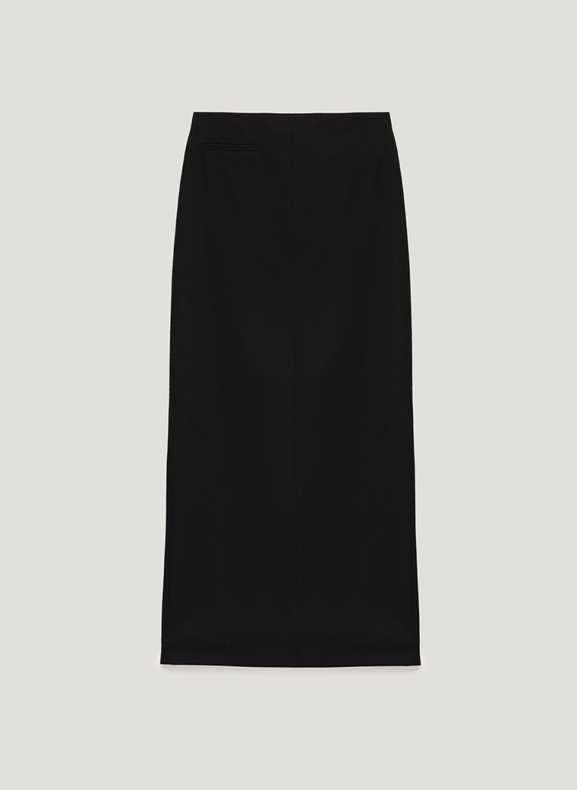 Black midi pencil skirt