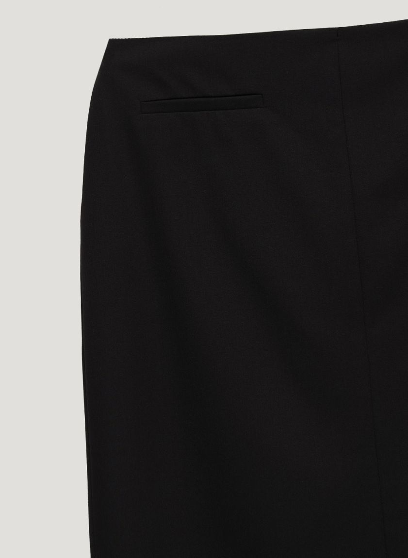 Black midi pencil skirt