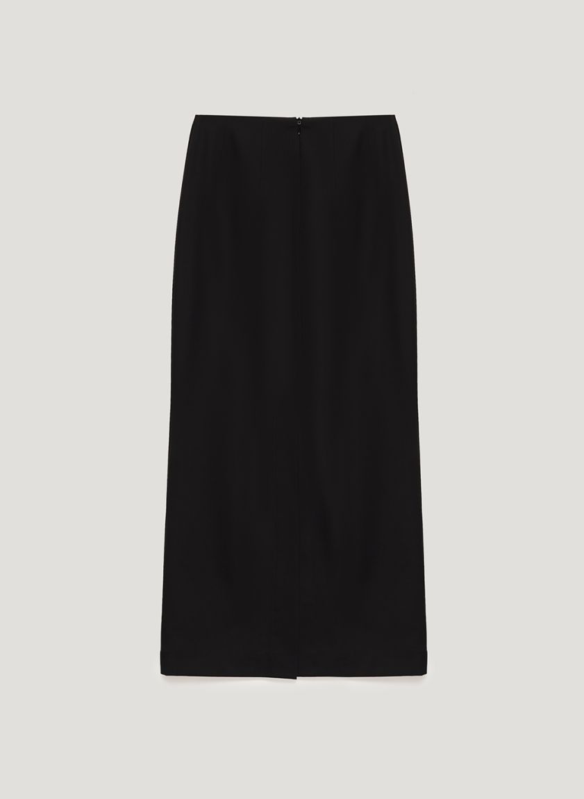 Black midi pencil skirt