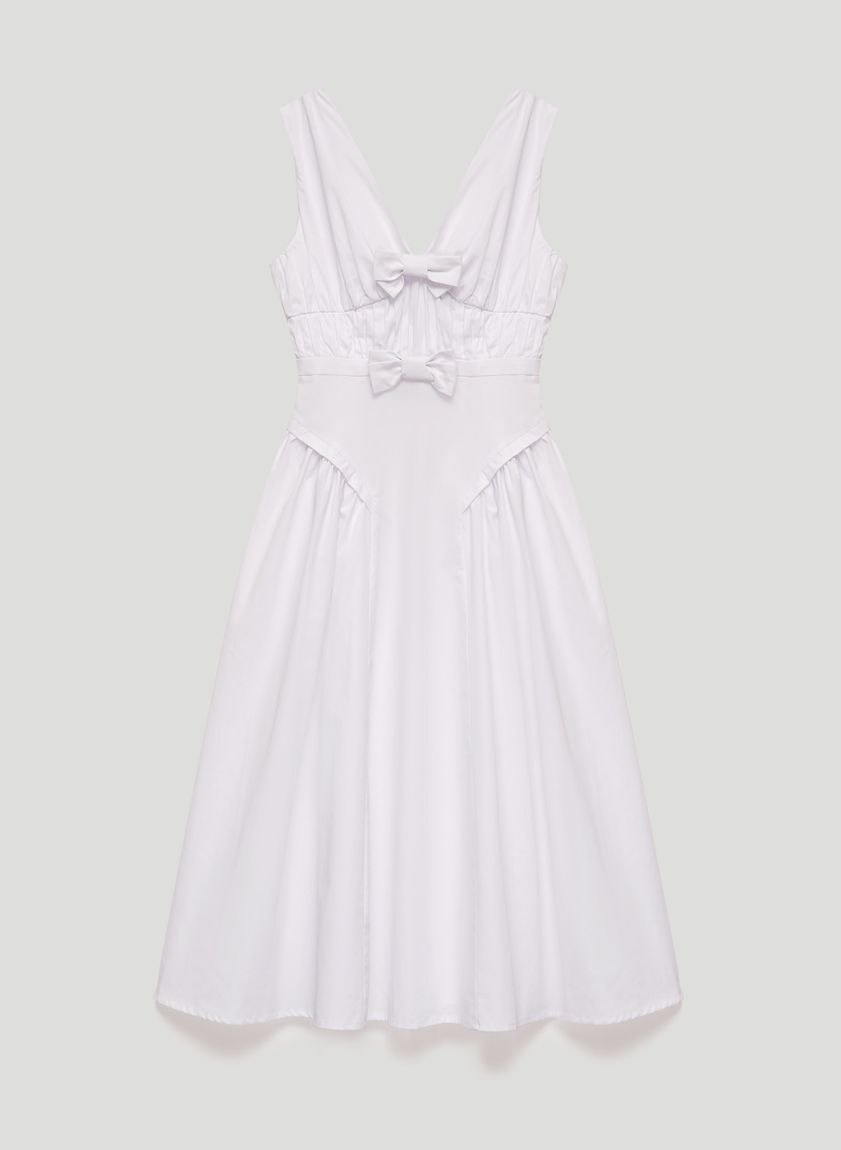 White dress with bows