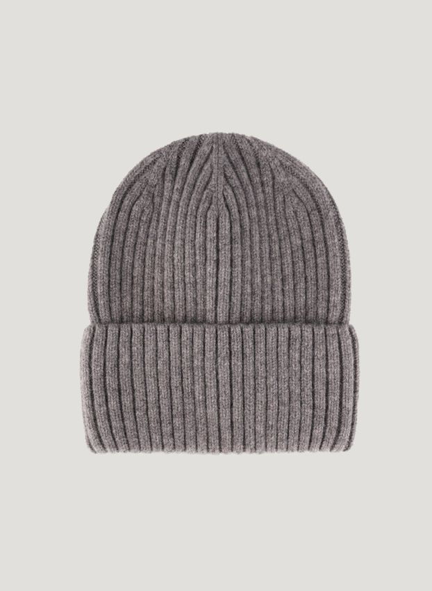 Gray knitted beanie