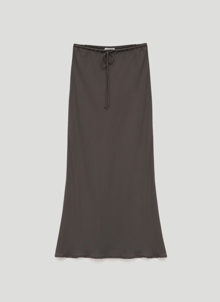 Gray translucent maxi skirt