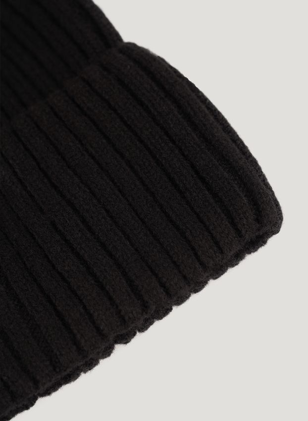 Black knitted beanie