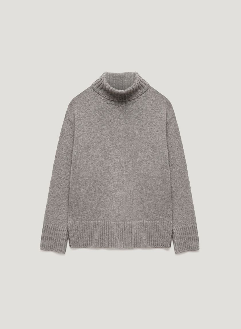 Light gray oversized sweater 100% cashmere