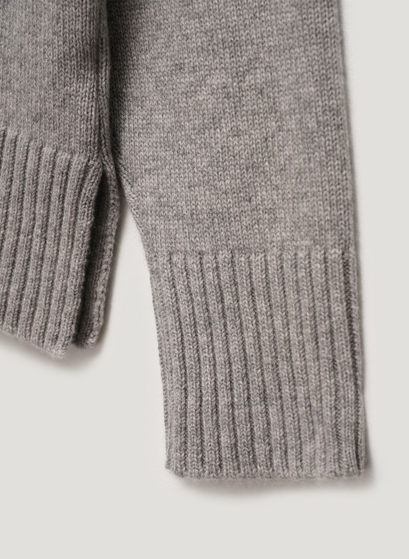 Light gray oversized sweater 100% cashmere