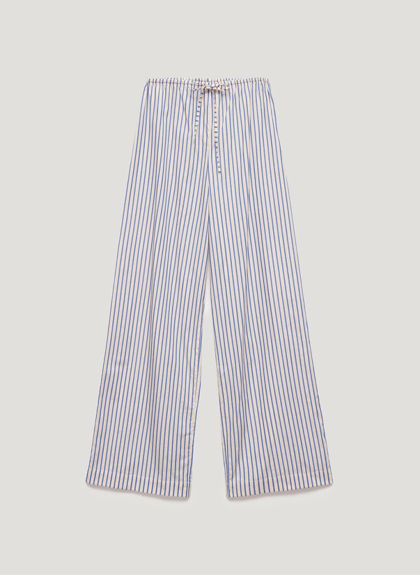 Yellow-blue striped pajama pants