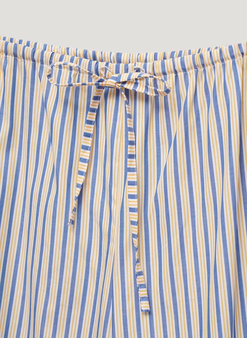 Yellow-blue striped pajama pants