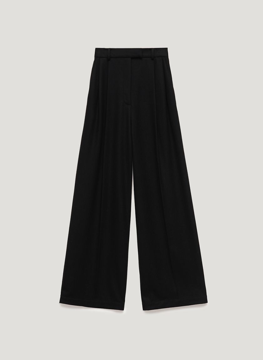  Black woolen palazzo trousers