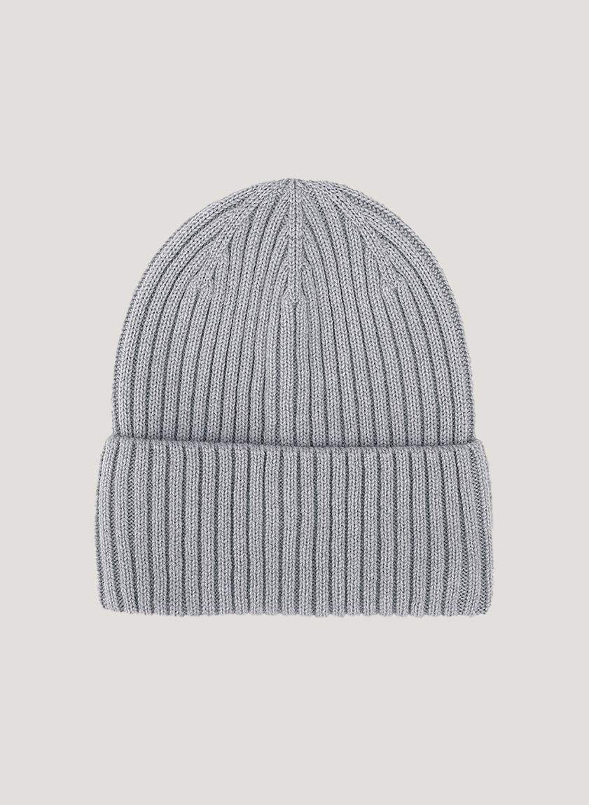 Gray beanie hat 100% cashmere