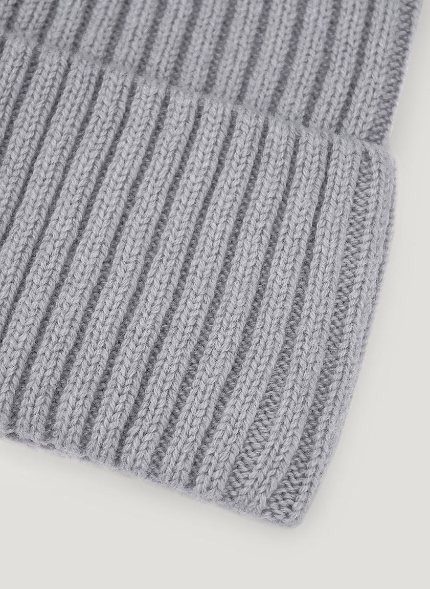 Gray beanie hat 100% cashmere