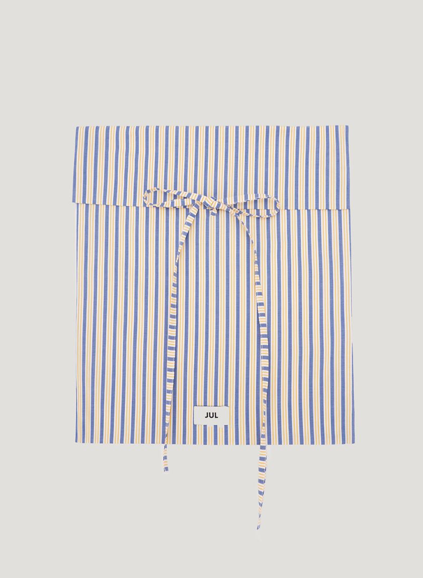 Yellow-blue striped pajama shirt