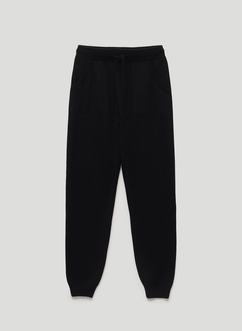 Black 30% cashmere pants
