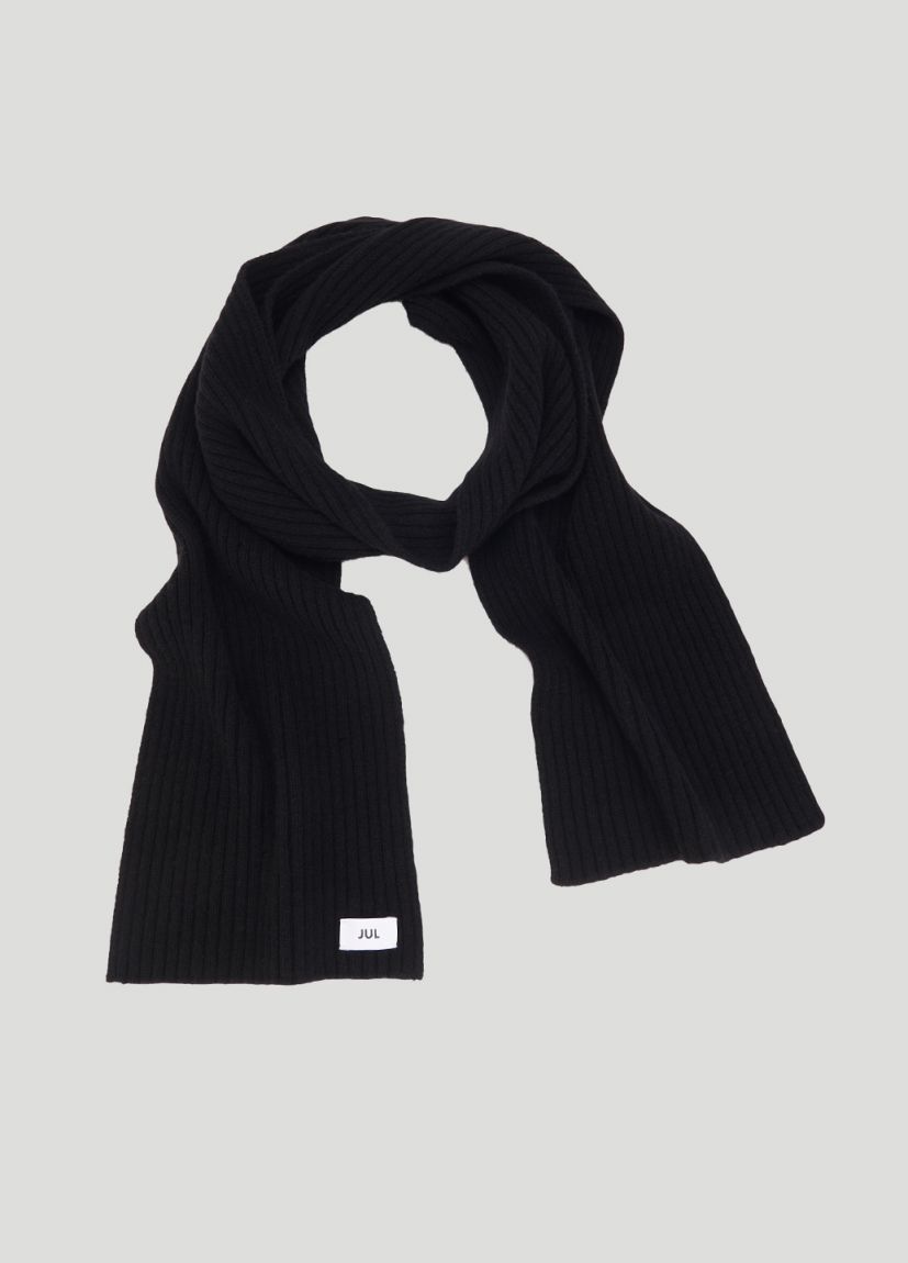 Black knitted scarf
