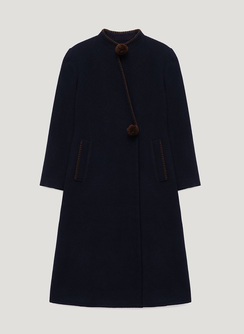 Dark blue wool coat-cloak