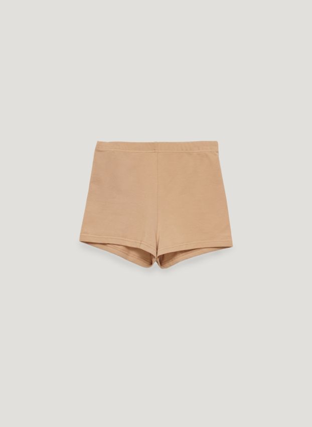 Beige knitted shorts
