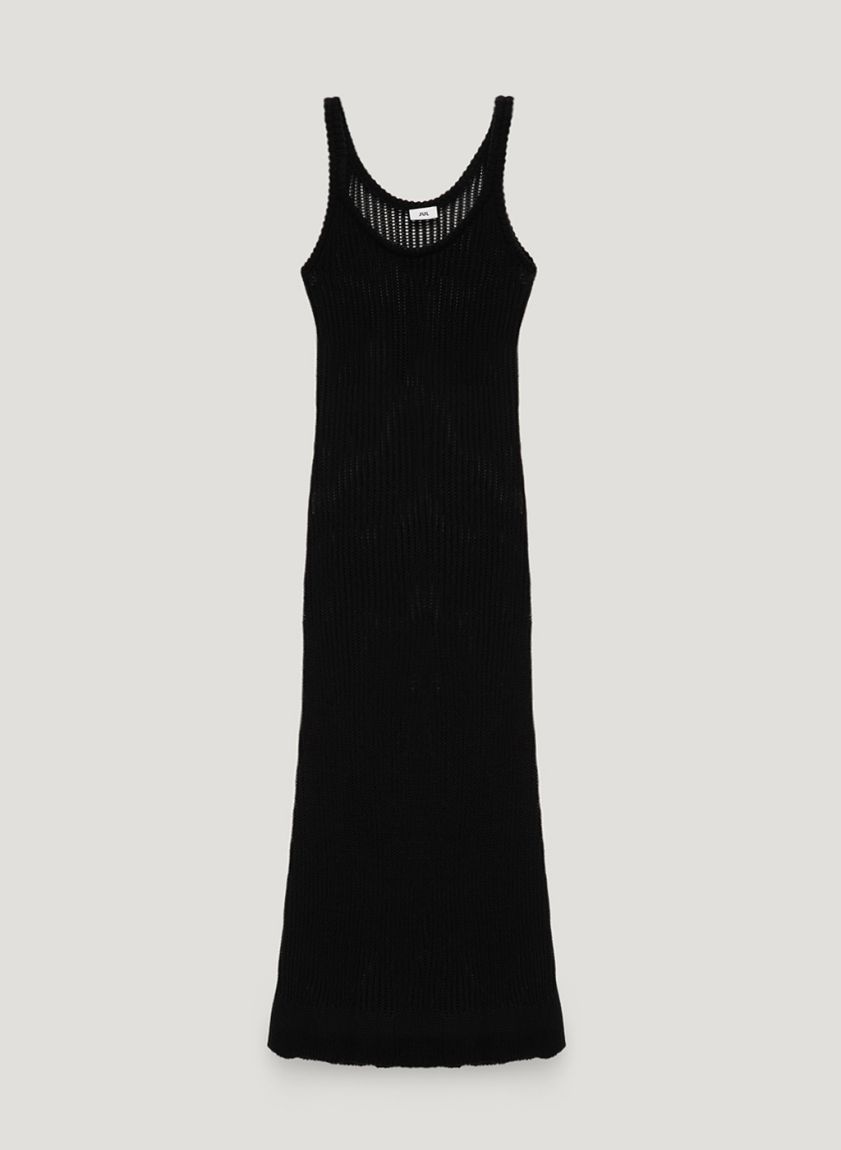 Black knitted midi dress