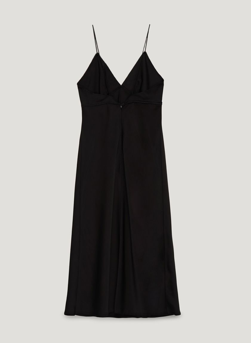 Black midi slip dress