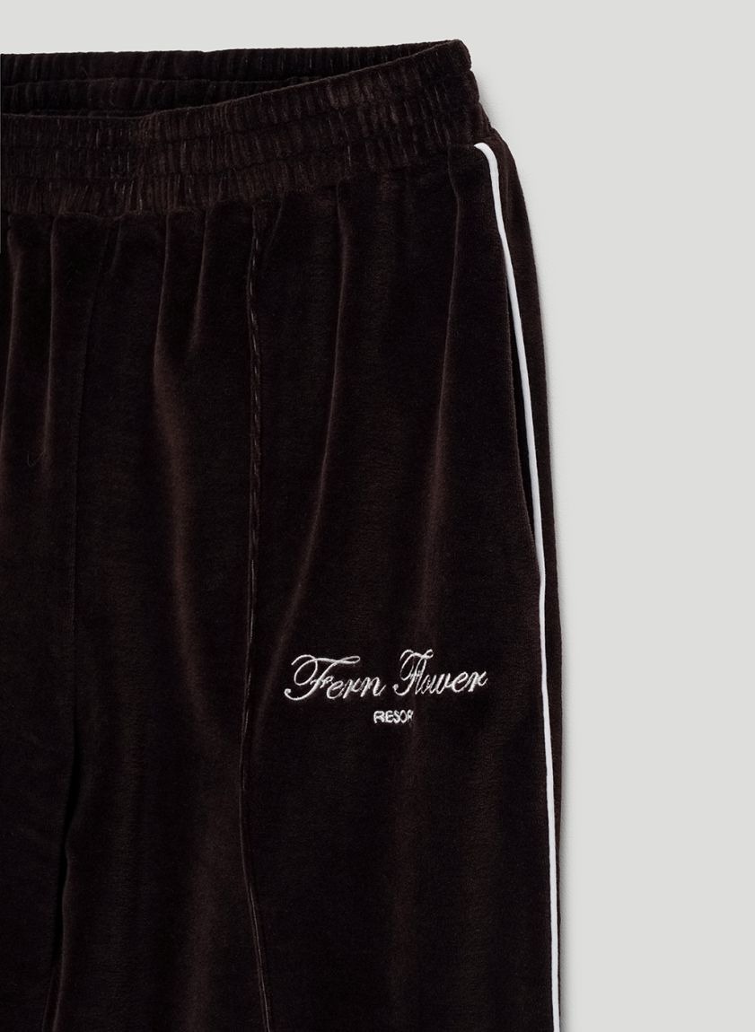 Brown velour pants "Fern Flower"