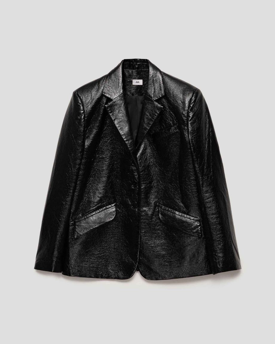 Black eco-leather jacket